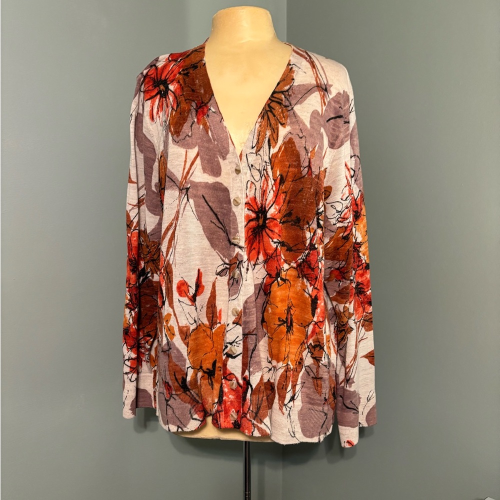 Nice Printed Coldwater Creek Cardigan